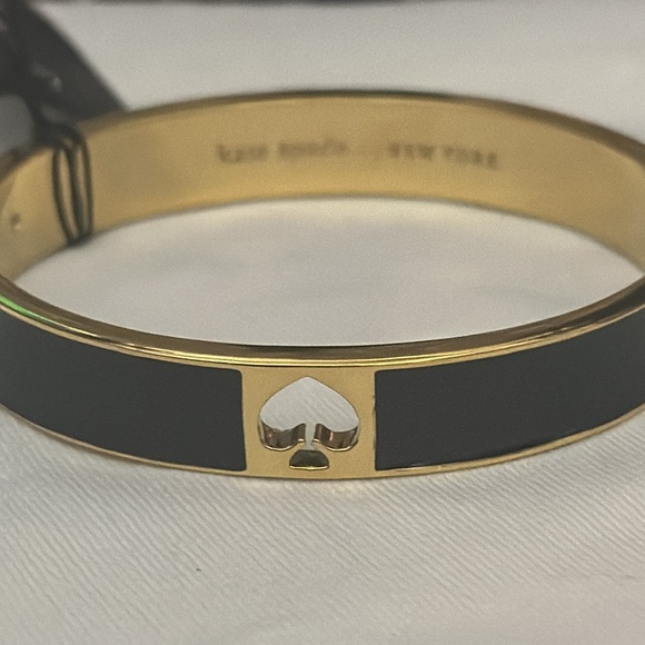 Kate Spade gold and black hinged bangle. - Picture 2 of 4